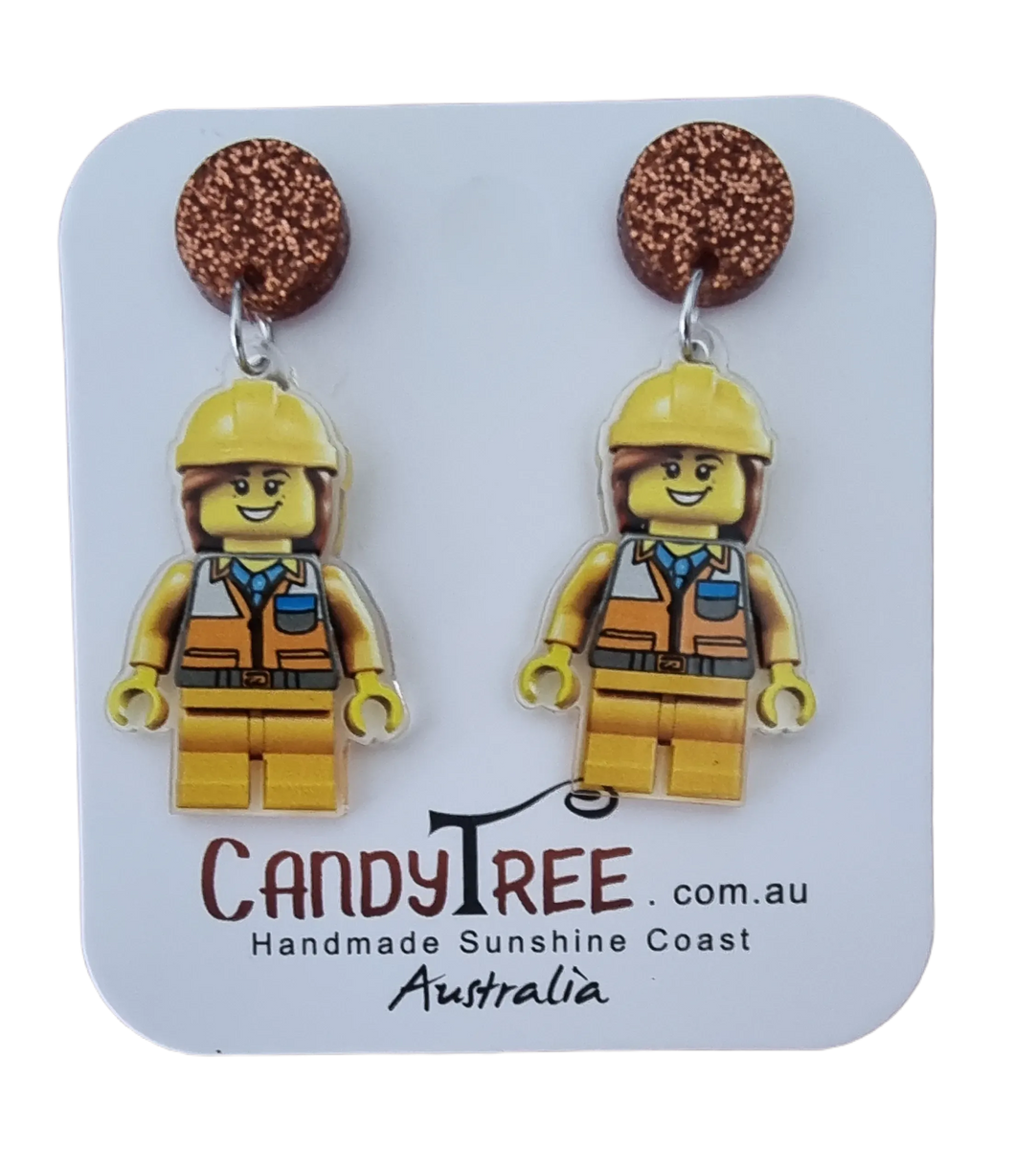 Acrylic Dangle Lady Construction Worker – Candy Tree