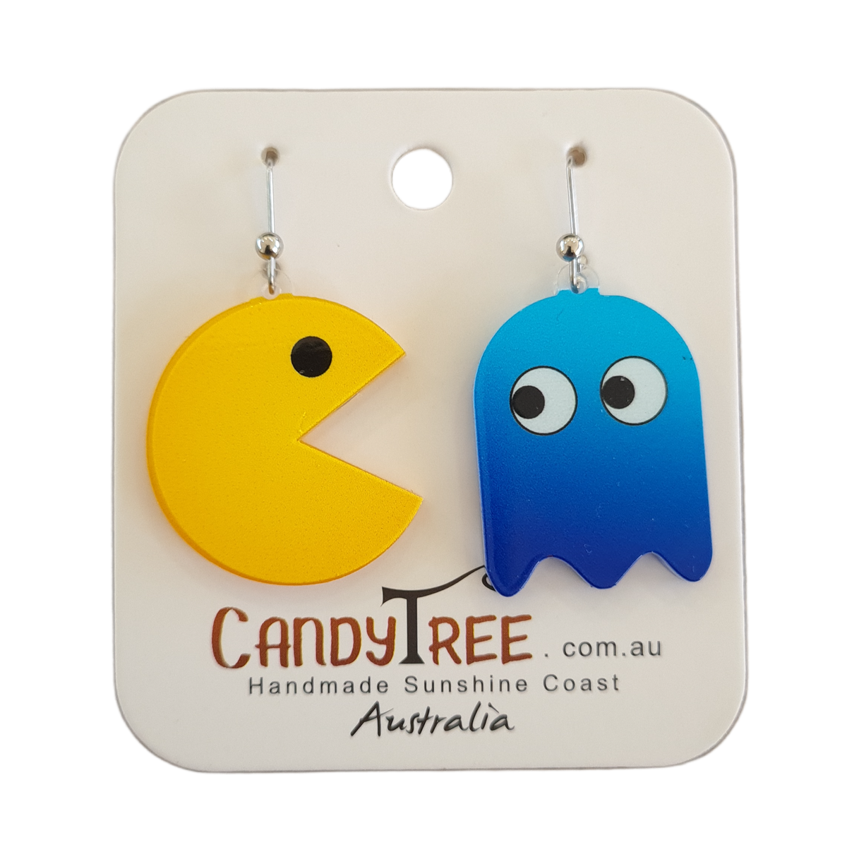 Acrylic Dangle Pacman Blue – Candy Tree